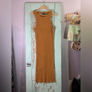 Women’s ASOS mustard sleeveless maxi dress sz 8 Preloved good condition #hippie